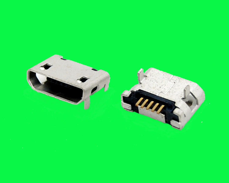 MICRO USB 5S B型插板5.9腳長(zhǎng)1.25有柱加長(zhǎng)0.75加焊腳無導(dǎo)位